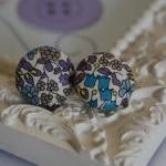 Liberty Fabric Button Covered Earrings