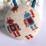 Robot Fabric Covered Button Ponytail