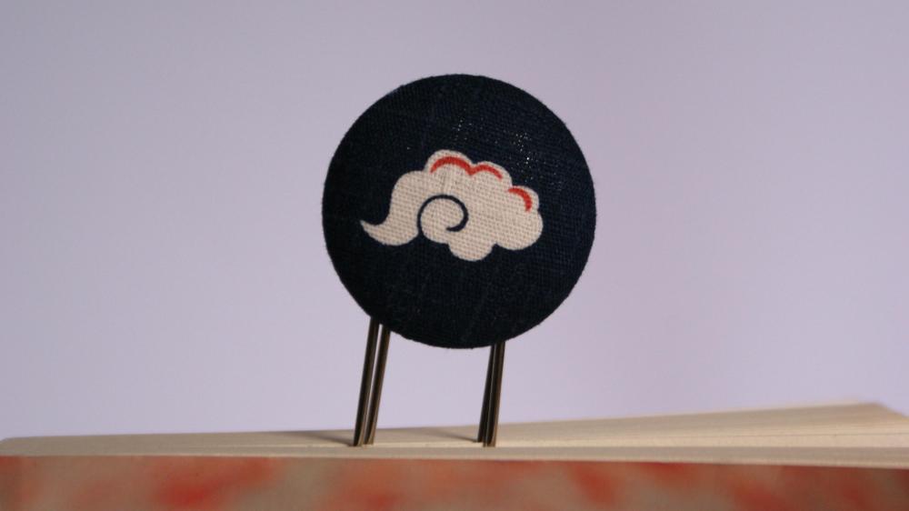 Cloud Button Covered Bookmark